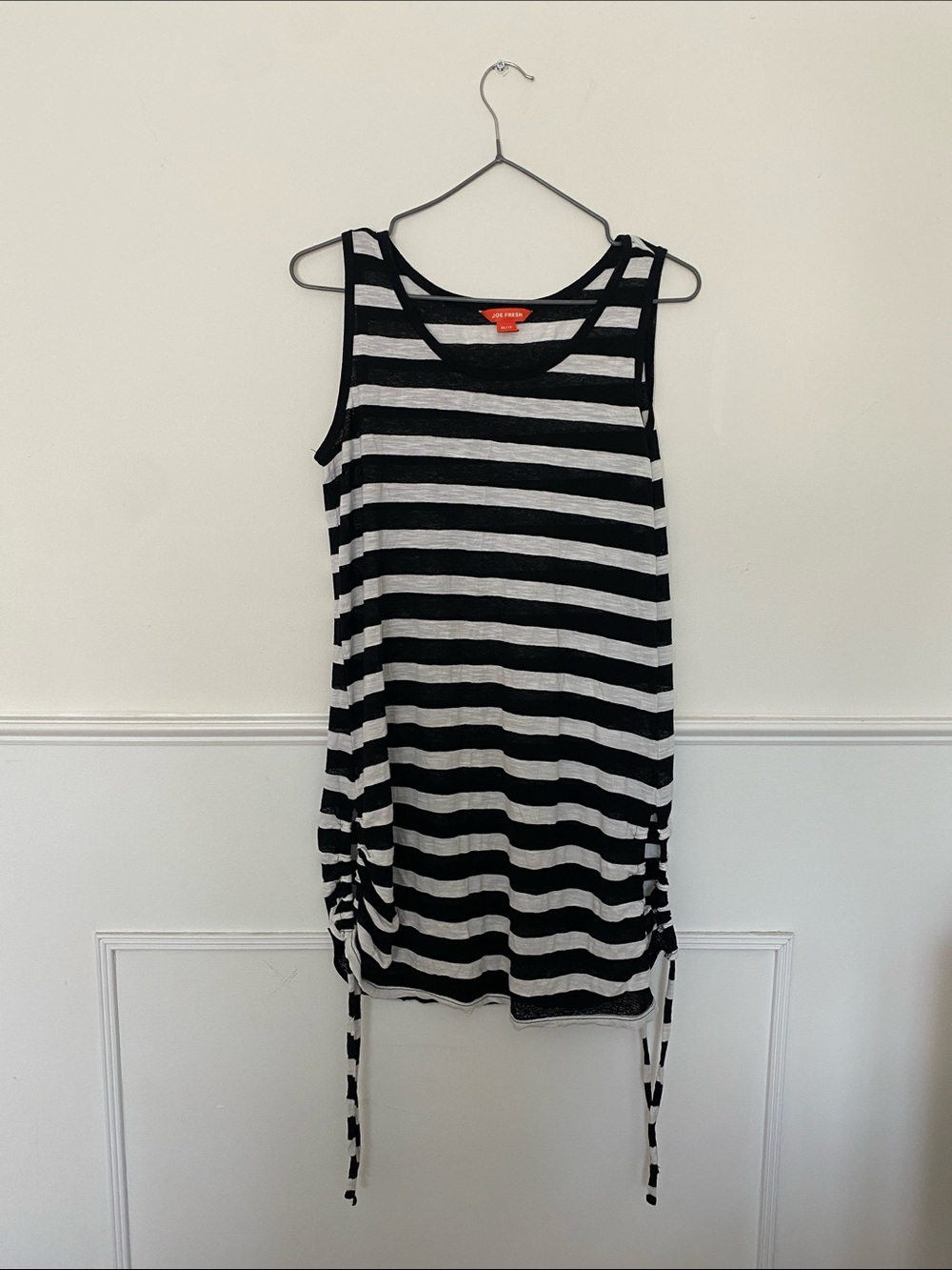 Joe Fresh Black and White Striped Swim Cover Up
